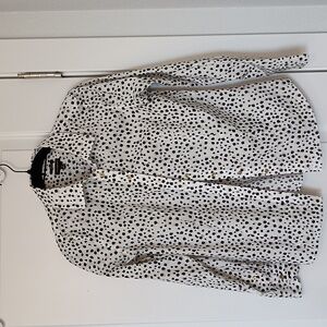 Talbots Black and Gold Patterned Blouse